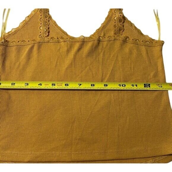 Hippie Rose Juniors' Ribbed Henley Tank Top - Golden Ore | Size L, New - Picture 5 of 6